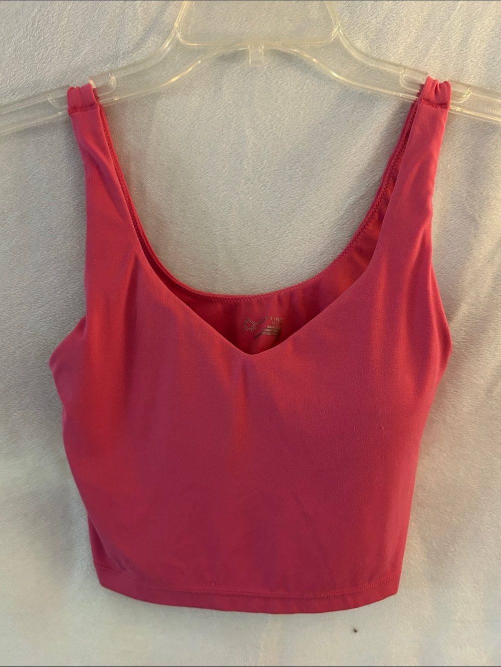 Aerie Fuchsia Scoop Neck Crop Padded Tank Top